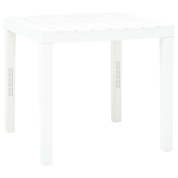 Mesa De Jardín | Mesa De Exterior De Plástico Blanco 78x78x72 Cm Cfw41928