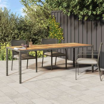 Mesa De Jardín | Mesa De Exterior Ratán Sintético Gris 250x100x75 Cm Cfw33889