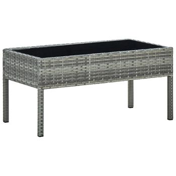 Mesa De Jardín | Mesa De Exterior Ratán Sintético Gris 75x40x37 Cm Cfw11948