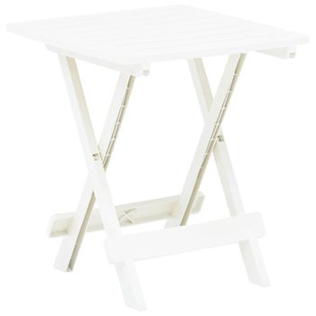 Mesa Plegable De Jardín | Mesa De Exterior Plástico Blanco 45x43x50 Cm Cfw73528