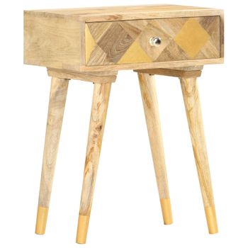 Mesita De Noche | Mesa Auxiliar | Mesilla De Madera Maciza De Mango 43x30x58 Cm Cfw21799