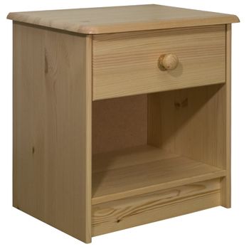 Mesita De Noche | Mesa Auxiliar | Mesilla De Madera Maciza De Pino 41x30x42 Cm Cfw95215