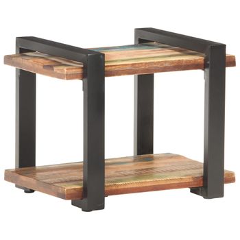 Mesita De Noche | Mesa Auxiliar | Mesilla De Madera Maciza Reciclada 50x40x40 Cm Cfw35600