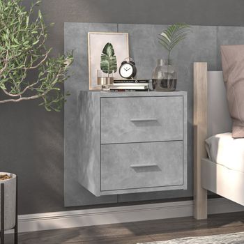 Mesita De Noche | Mesa Auxiliar | Mesilla De Pared Color Gris Hormigón Cfw45078