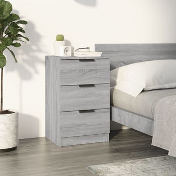 Mesita De Noche | Mesa Auxiliar | Mesilla Gris Sonoma 40x36x65 Cm Cfw14749