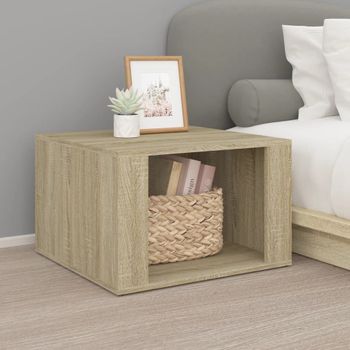 Mesita De Noche | Mesa Auxiliar | Mesilla Madera Contrachapada Roble Sonoma 57x55x36 Cm Cfw89767