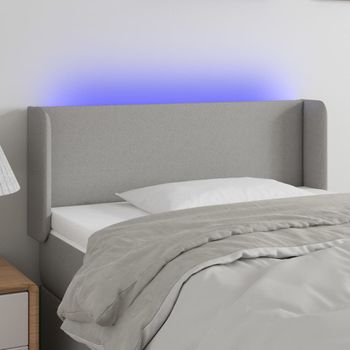 Cabecero Cama | Panel De Cabecera Con Led De Tela Gris Claro 103x16x78/88 Cm Cfw722730