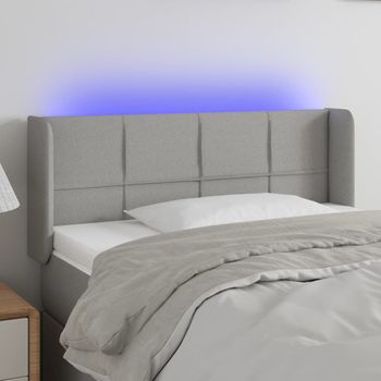 Cabecero Cama | Panel De Cabecera Con Led De Tela Gris Claro 83x16x78/88 Cm Cfw701849