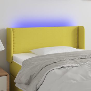 Cabecero Cama | Panel De Cabecera Con Led De Tela Verde 103x16x78/88 Cm Cfw891380