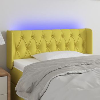 Cabecero Cama | Panel De Cabecera Con Led De Tela Verde 103x16x78/88 Cm Cfw952368