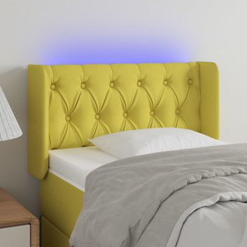 Cabecero Cama | Panel De Cabecera Con Led De Tela Verde 83x16x78/88 Cm Cfw628020