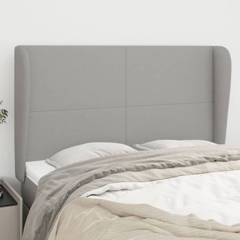 Cabecero Cama | Panel De Cabecera Con Orejas De Tela Gris Claro 147x23x118/128 Cm Cfw679673