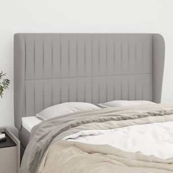 Cabecero Cama | Panel De Cabecera Con Orejas De Tela Gris Claro 147x23x118/128 Cm Cfw355331