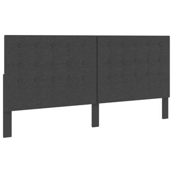 Cabecero Cama | Panel De Cabecera Copetudo De Tela Gris Oscuro 200x200 Cm Cfw483898