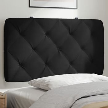 Cabecero De Cama | Panel De Cabecera | Decoración De Pared Acolchado Terciopelo Negro 90 Cm Cfw364469