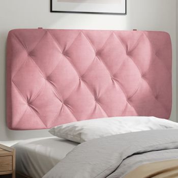 Cabecero De Cama | Panel De Cabecera | Decoración De Pared Acolchado Terciopelo Rosa 100 Cm Cfw995521