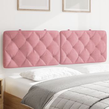 Cabecero De Cama | Panel De Cabecera | Decoración De Pared Acolchado Terciopelo Rosa 160 Cm Cfw727005