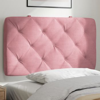 Cabecero De Cama | Panel De Cabecera | Decoración De Pared Acolchado Terciopelo Rosa 80 Cm Cfw540226