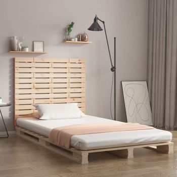 Cabecero De Cama De Pared | Panel De Cabecera Madera Maciza De Pino 126x3x91,5 Cm Cfw950340