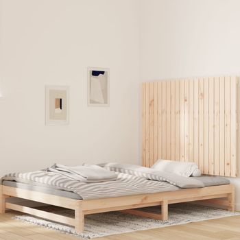 Cabecero De Cama De Pared | Panel De Cabecera Madera Maciza De Pino 127,5x3x90 Cm Cfw833087