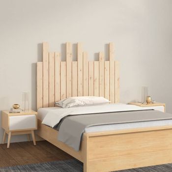 Cabecero De Cama De Pared | Panel De Cabecera Madera Maciza De Pino 95,5x3x80 Cm Cfw592043