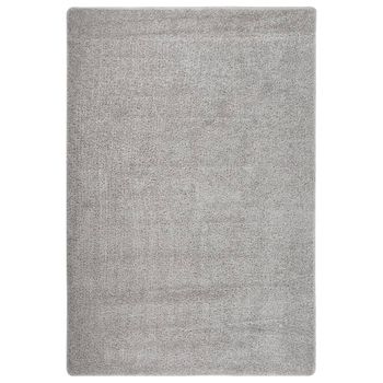 Alfombra De Dormitorio | Felpudo | Alfombra Peluda Antideslizante Gris Claro 140x200 Cm Cfw731195