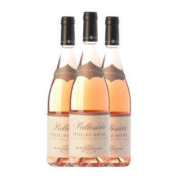 Michel Chapoutier Vino Rosado Belleruche Rosé Vin Joven 75 Cl 13% Vol. (pack De 3 Unidades)