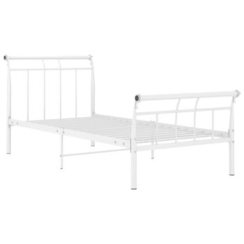 Estructura De Cama De Metal Blanco 90x200 Cm