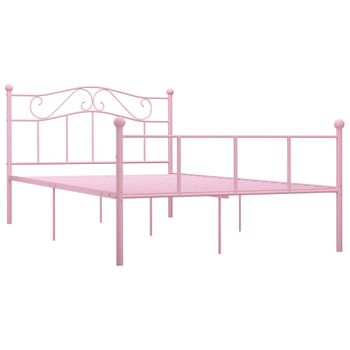 Estructura De Cama De Metal Rosa 120x200 Cm