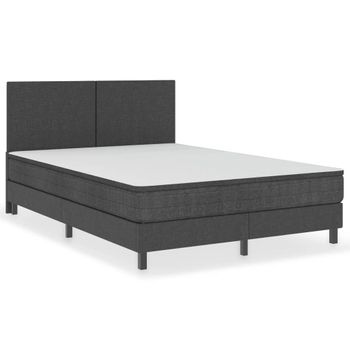 Estructura De Cama Box Spring Tela Gris 160x200 Cm