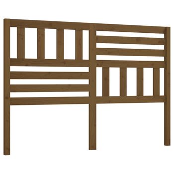 Cabecero De Cama Madera Maciza De Pino Marrón Miel 141x4x100 Cm