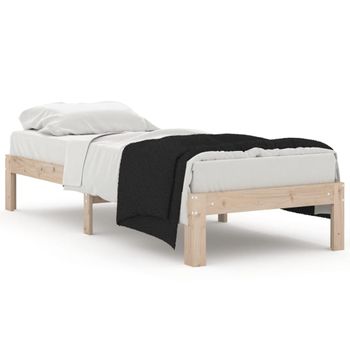 Estructura De Cama Madera Maciza 75x190 Cm