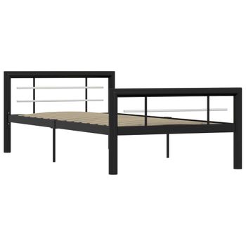 Estructura De Cama De Metal Negro Y Blanco 100x200 Cm