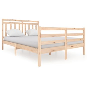 Estructura De Cama Madera Maciza 140x200 Cm