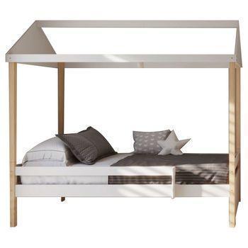 Cama Infantil Vindafjord Doble En Forma De Casa Bambú 160 X 200 Cm - Color  Natural [en.casa] con Ofertas en Carrefour