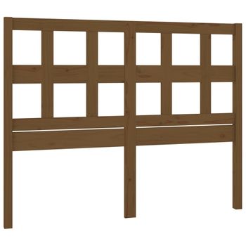 Cabecero De Cama Madera Maciza Pino Marrón Miel 155,5x4x100 Cm