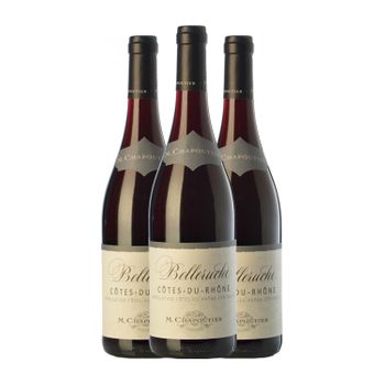 Michel Chapoutier Vino Tinto Belleruche Rouge Côtes Crianza 75 Cl 13.5% Vol. (caja De 3 Unidades)