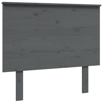 Cabecero De Cama Madera Maciza De Pino Gris 94x6x82,5 Cm