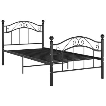 Estructura De Cama De Metal Negro 100x200 Cm