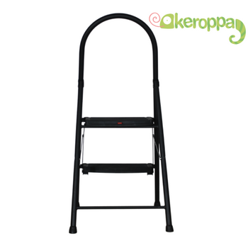 Escalera Doméstica 2 Peldaños, Acero, Peldaños Antideslizantes, 100x47x54 Cm, Soporta 150 Kg, Keroppa