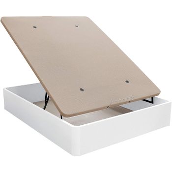 Venprodin | Canapé Abatible De Gran Capacidad Color Blanco (medidas: 135x190). Tapa Tapizada En 3d Transpirable Con Aireadores En La Tapa Del Canapé.