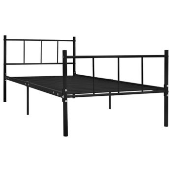 Estructura De Cama De Metal Negro 90x200 Cm