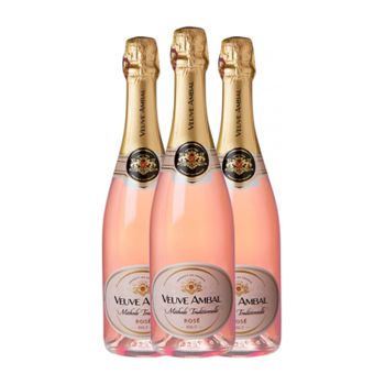 Veuve Ambal Méthode Traditionnelle Rosé Brut Crémant 75 Cl 11.5% Vol. (pack De 3 Unidades)