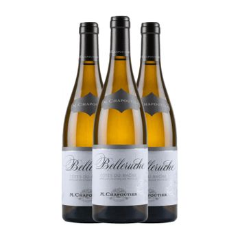 Michel Chapoutier Vino Blanco Belleruche Blanc Côtes Crianza 75 Cl 14% Vol. (pack De 3 Unidades)