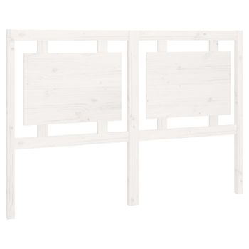 Cabecero De Cama Madera Maciza De Pino Blanco 145,5x4x100 Cm