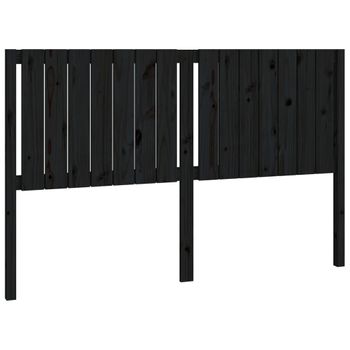 Cabecero De Cama Madera Maciza De Pino Negro 155,5x4x100 Cm