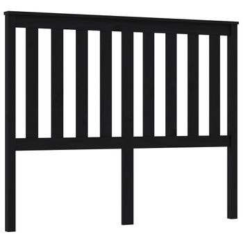 Cabecero De Cama Madera Maciza De Pino Negro 126x6x101 Cm