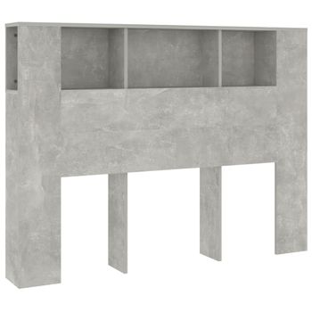 Mueble Cabecero Gris Hormigón 140x18,5x104,5 Cm