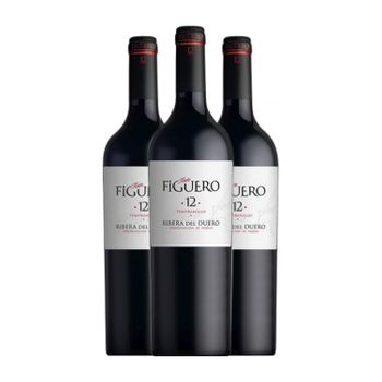 Figuero Vino Tinto 12 Meses Ribera Crianza Botella Medium 50 Cl 14% Vol. (pack De 3 Unidades)