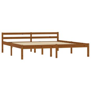 Estructura De Cama Madera Maciza Pino Marrón Miel 180x200 Cm